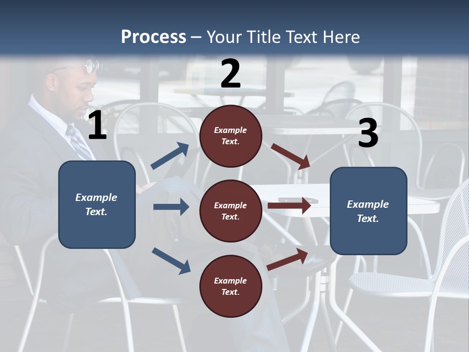 A Man In A Suit Sitting At A Table With A Laptop PowerPoint Template
