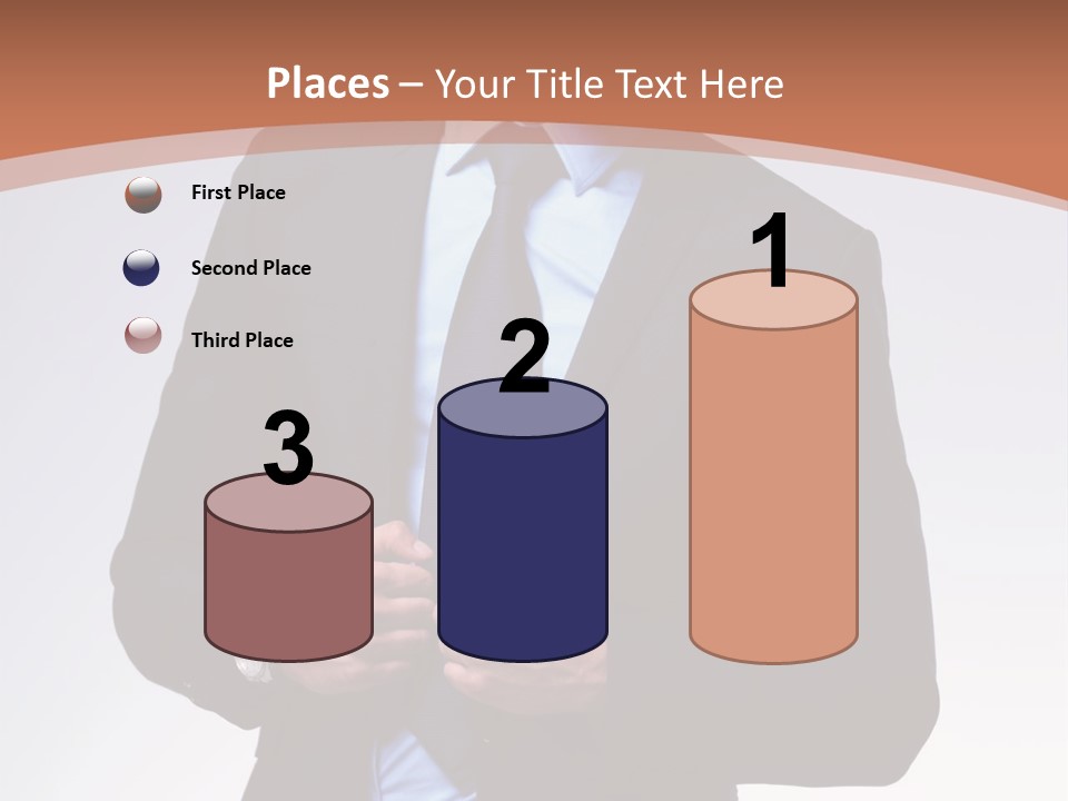 A Man In A Suit Is Looking Down At His Tie PowerPoint Template