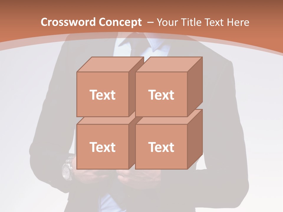 A Man In A Suit Is Looking Down At His Tie PowerPoint Template