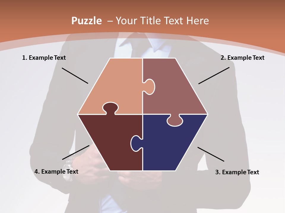 A Man In A Suit Is Looking Down At His Tie PowerPoint Template