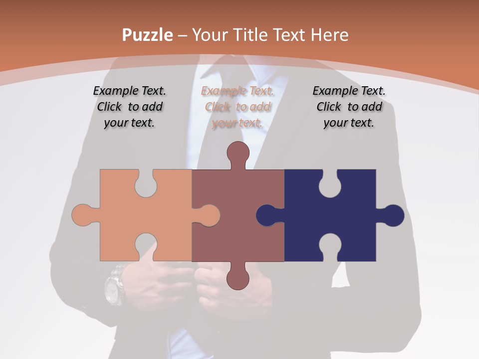 A Man In A Suit Is Looking Down At His Tie PowerPoint Template