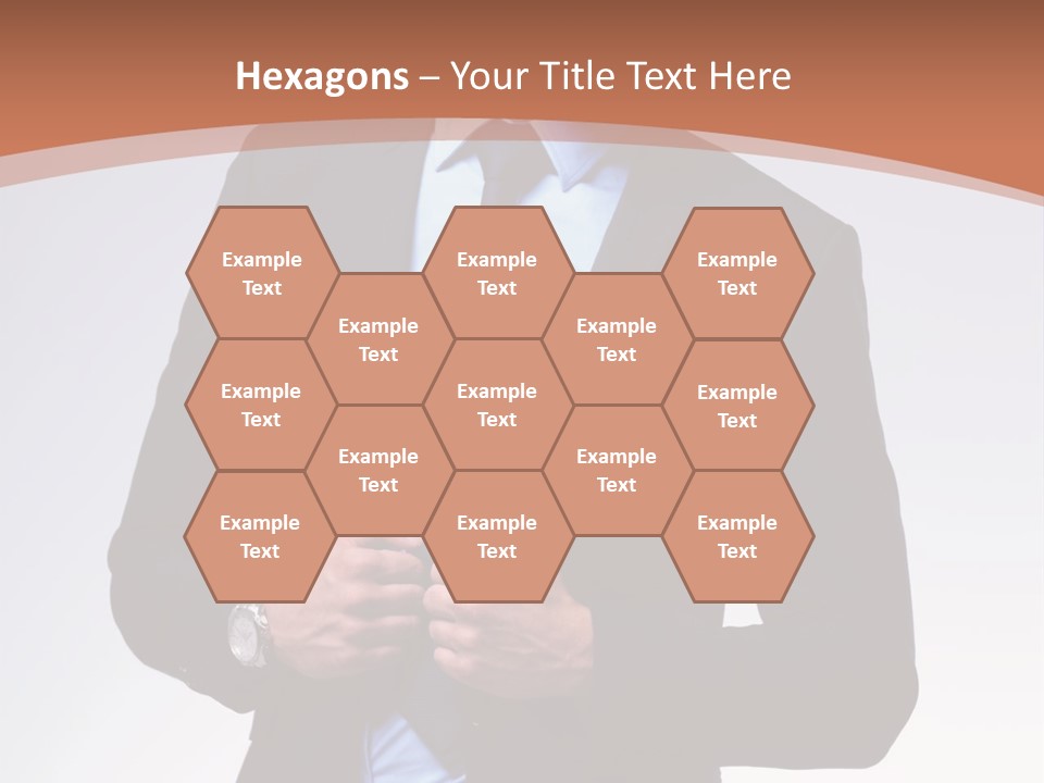 A Man In A Suit Is Looking Down At His Tie PowerPoint Template