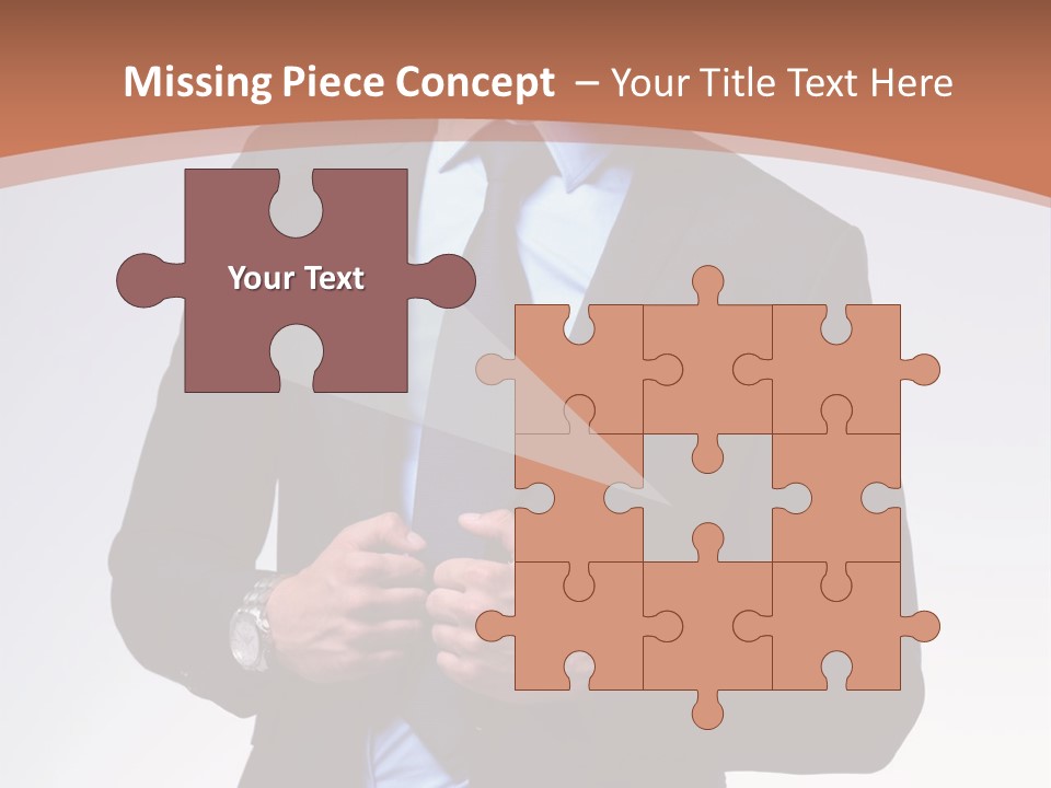 A Man In A Suit Is Looking Down At His Tie PowerPoint Template