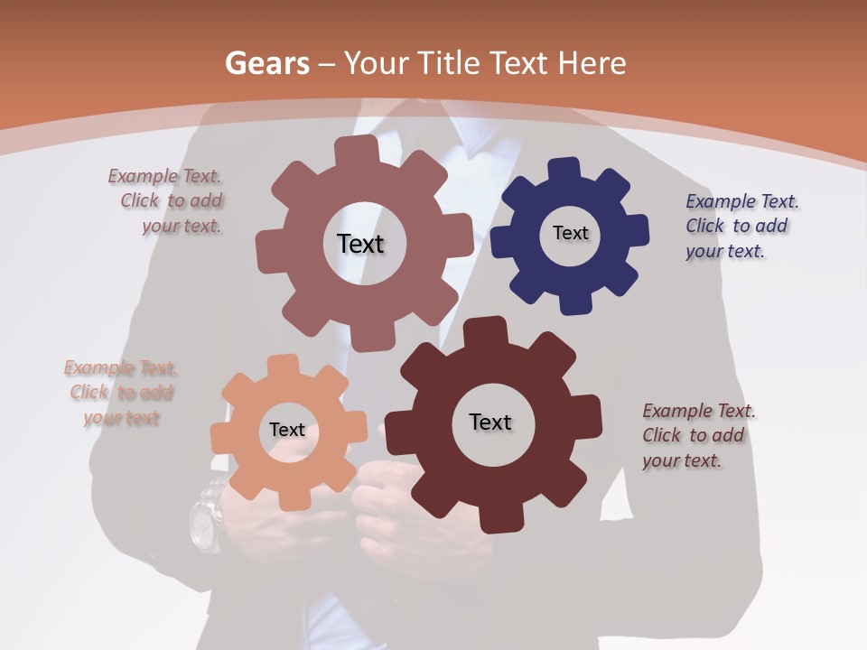 A Man In A Suit Is Looking Down At His Tie PowerPoint Template