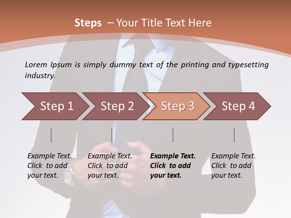 A Man In A Suit Is Looking Down At His Tie PowerPoint Template