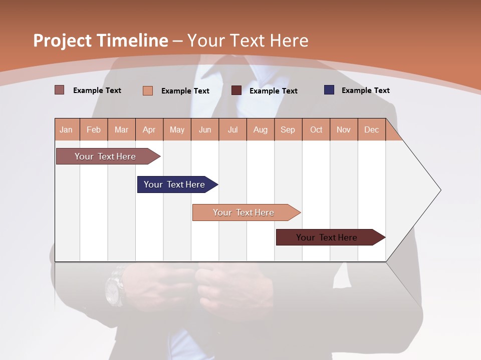 A Man In A Suit Is Looking Down At His Tie PowerPoint Template
