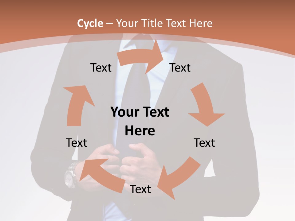 A Man In A Suit Is Looking Down At His Tie PowerPoint Template