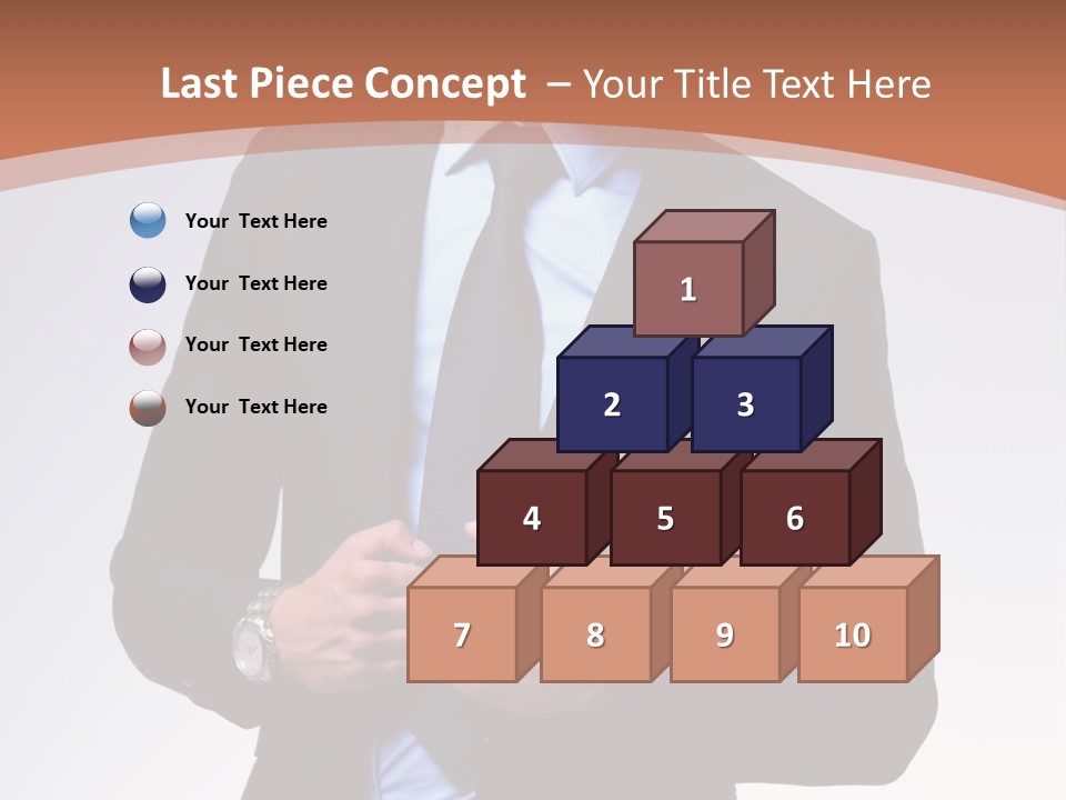 A Man In A Suit Is Looking Down At His Tie PowerPoint Template