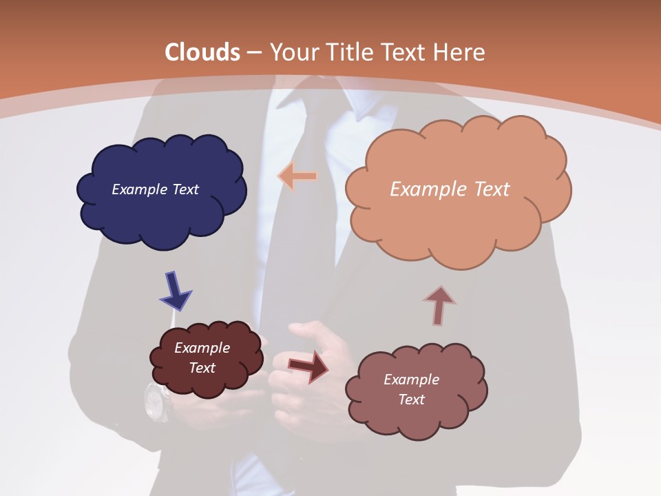 A Man In A Suit Is Looking Down At His Tie PowerPoint Template