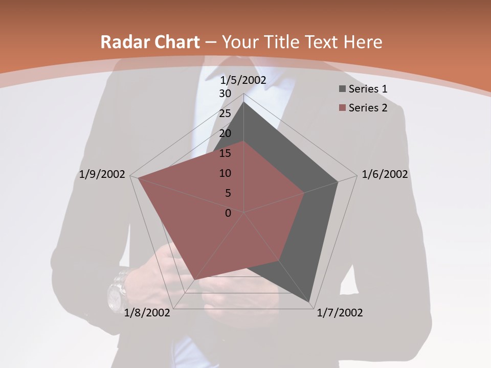 A Man In A Suit Is Looking Down At His Tie PowerPoint Template