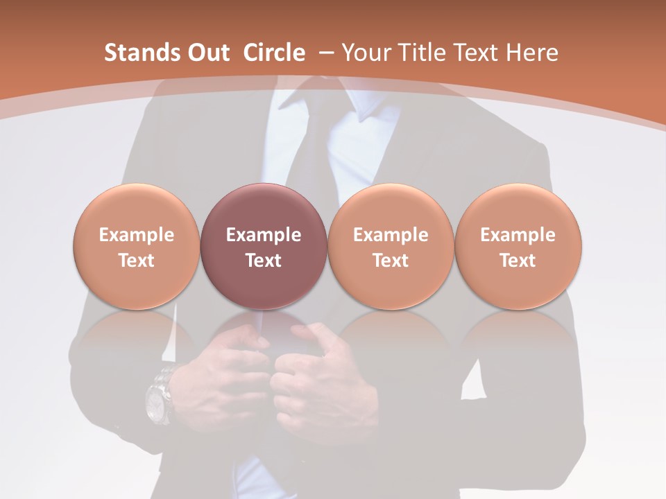 A Man In A Suit Is Looking Down At His Tie PowerPoint Template