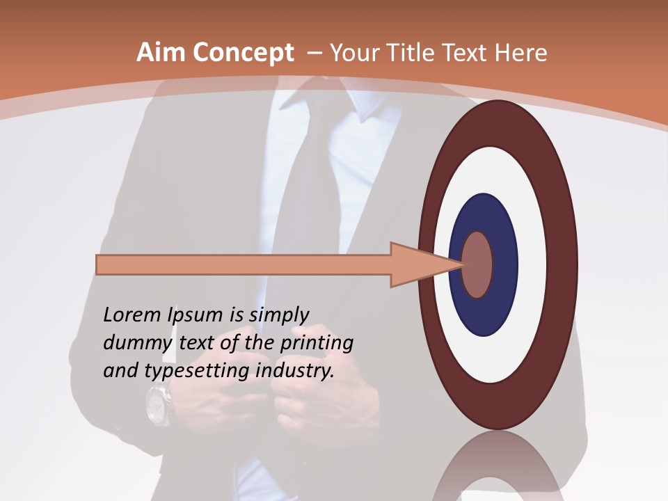 A Man In A Suit Is Looking Down At His Tie PowerPoint Template