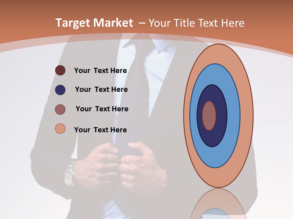 A Man In A Suit Is Looking Down At His Tie PowerPoint Template