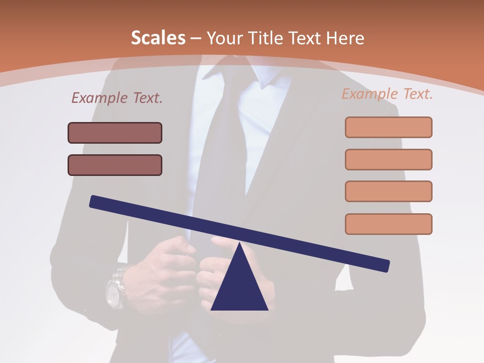 A Man In A Suit Is Looking Down At His Tie PowerPoint Template