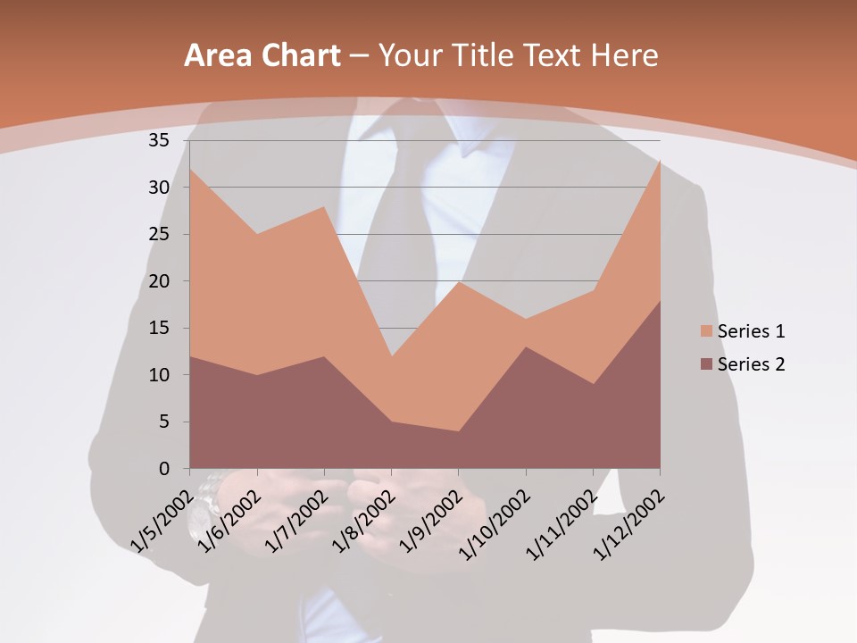 A Man In A Suit Is Looking Down At His Tie PowerPoint Template