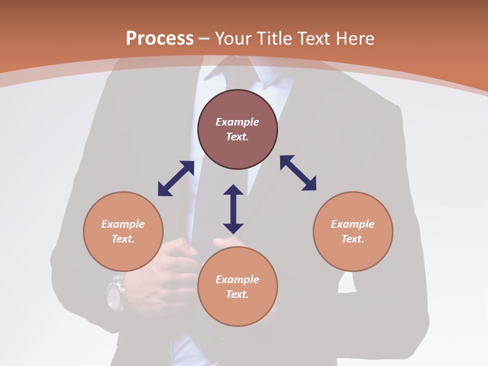 A Man In A Suit Is Looking Down At His Tie PowerPoint Template