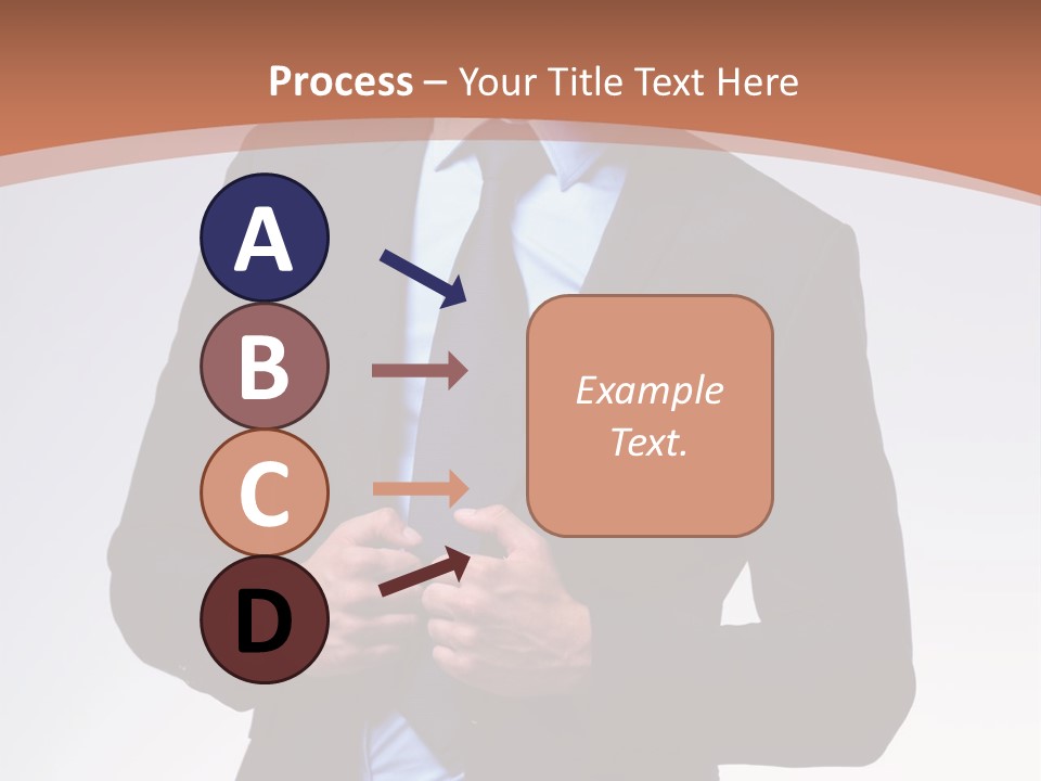 A Man In A Suit Is Looking Down At His Tie PowerPoint Template