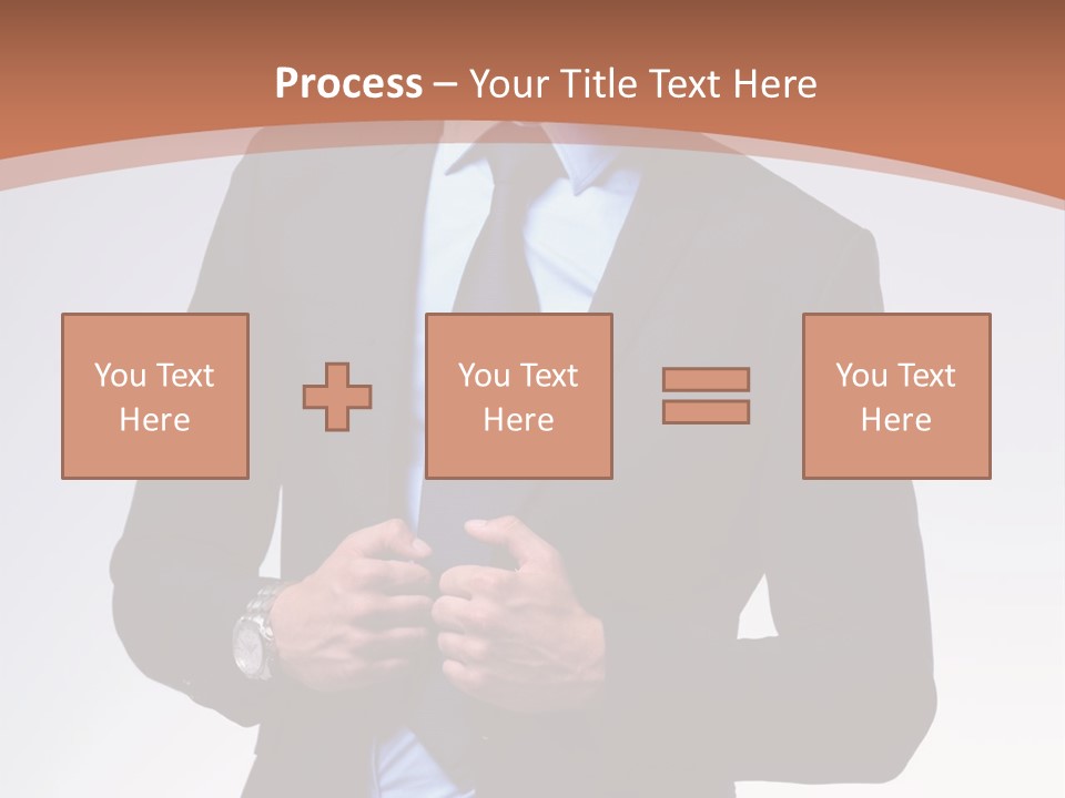 A Man In A Suit Is Looking Down At His Tie PowerPoint Template