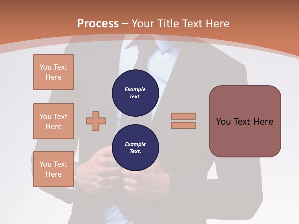 A Man In A Suit Is Looking Down At His Tie PowerPoint Template