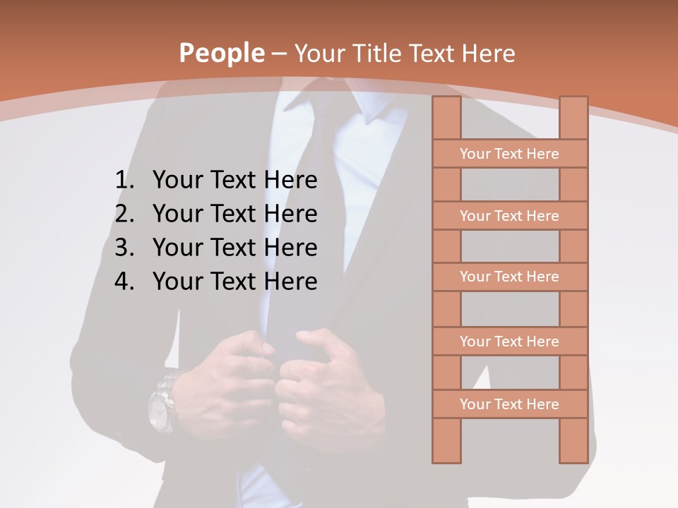 A Man In A Suit Is Looking Down At His Tie PowerPoint Template