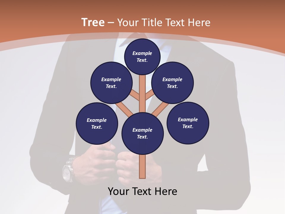 A Man In A Suit Is Looking Down At His Tie PowerPoint Template