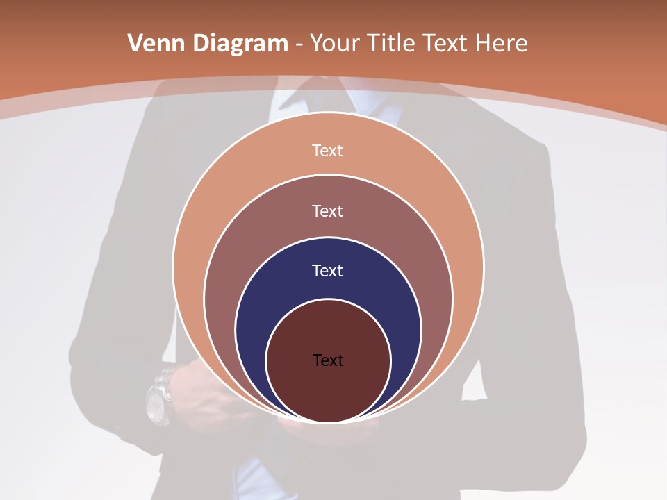 A Man In A Suit Is Looking Down At His Tie PowerPoint Template