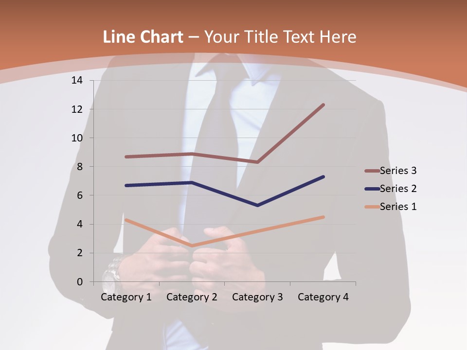 A Man In A Suit Is Looking Down At His Tie PowerPoint Template