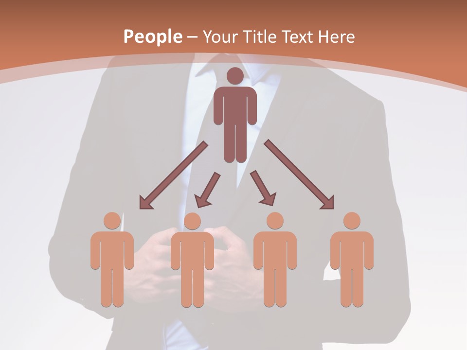 A Man In A Suit Is Looking Down At His Tie PowerPoint Template