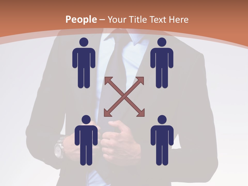 A Man In A Suit Is Looking Down At His Tie PowerPoint Template