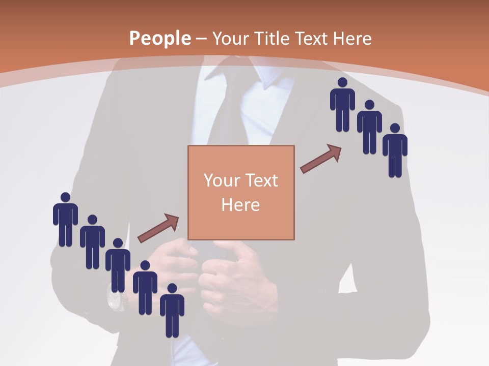 A Man In A Suit Is Looking Down At His Tie PowerPoint Template