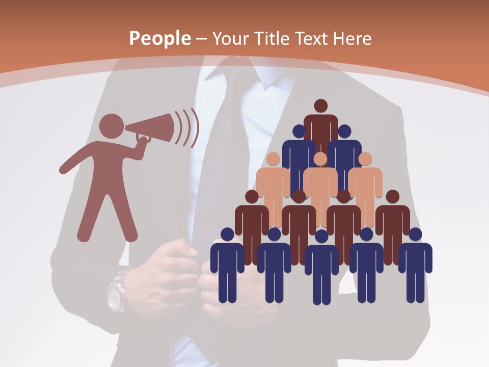 A Man In A Suit Is Looking Down At His Tie PowerPoint Template