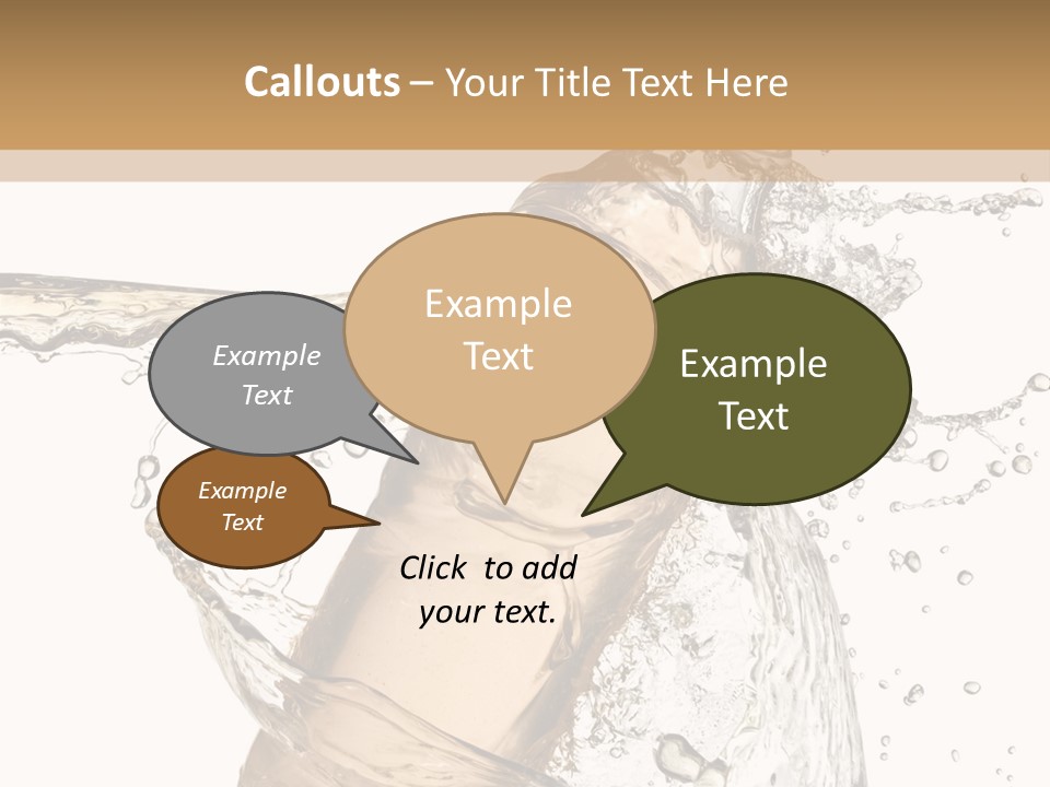 A Bottle Of Water Is Splashing Into The Water PowerPoint Template