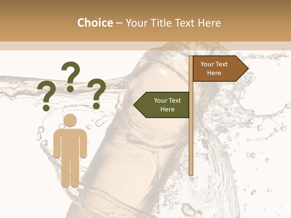 A Bottle Of Water Is Splashing Into The Water PowerPoint Template