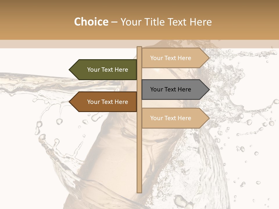 A Bottle Of Water Is Splashing Into The Water PowerPoint Template