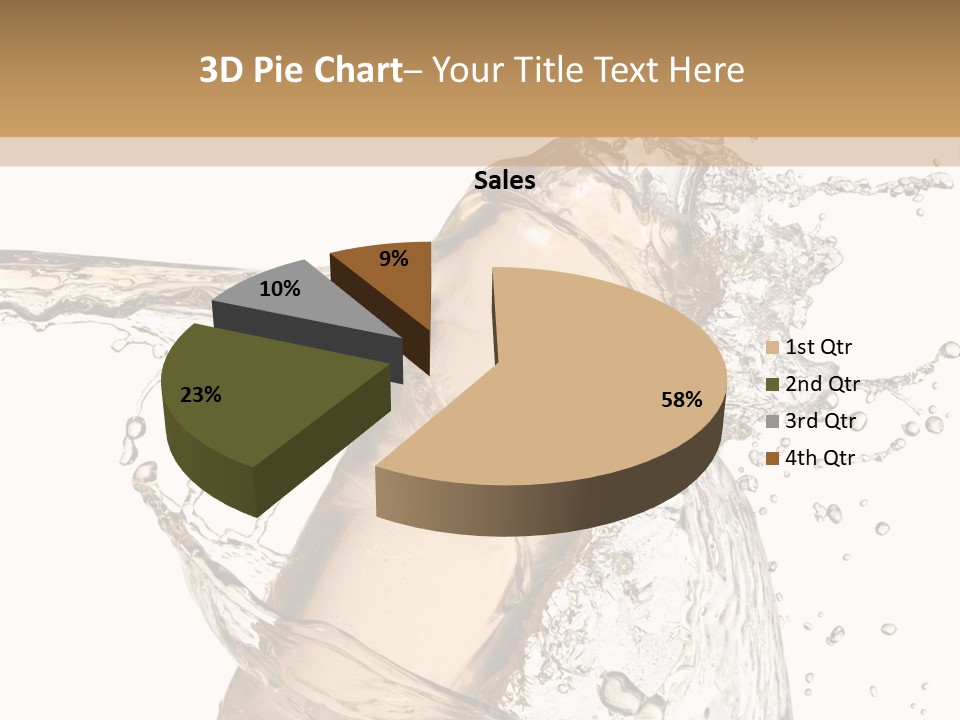 A Bottle Of Water Is Splashing Into The Water PowerPoint Template