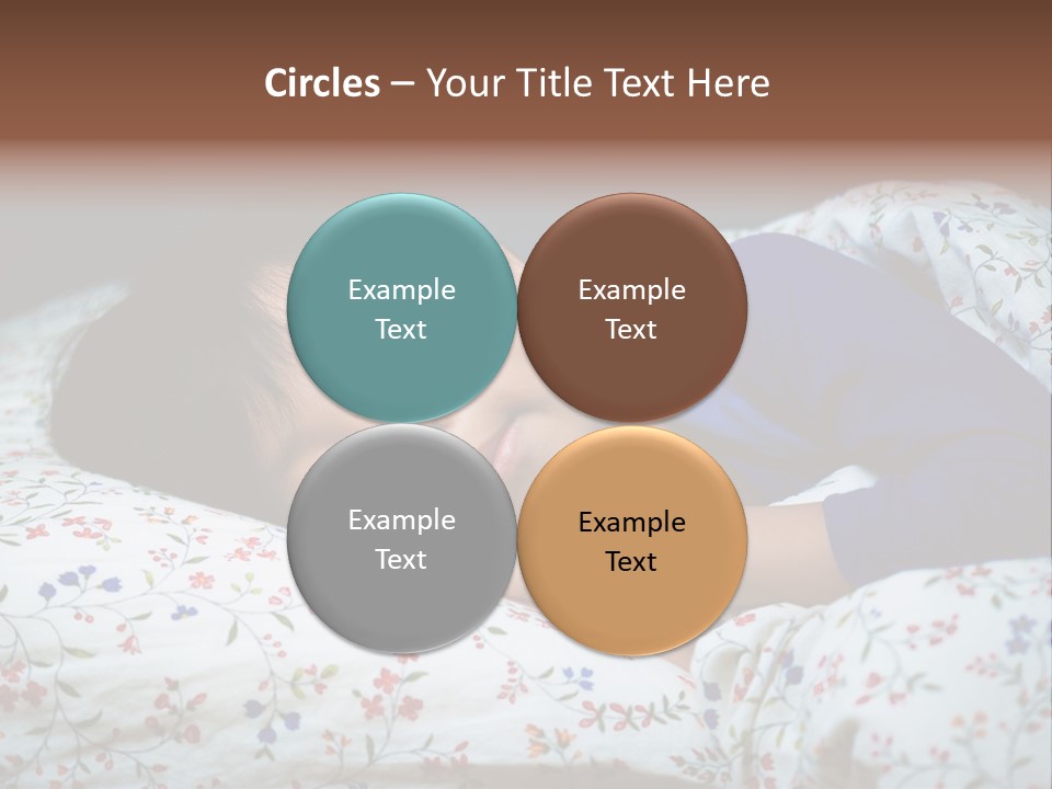 A Young Boy Sleeping On A Bed With A Pillow PowerPoint Template