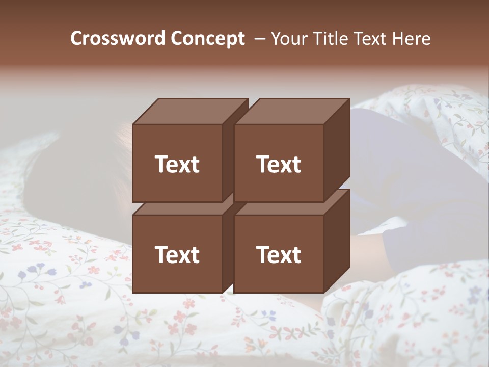 A Young Boy Sleeping On A Bed With A Pillow PowerPoint Template