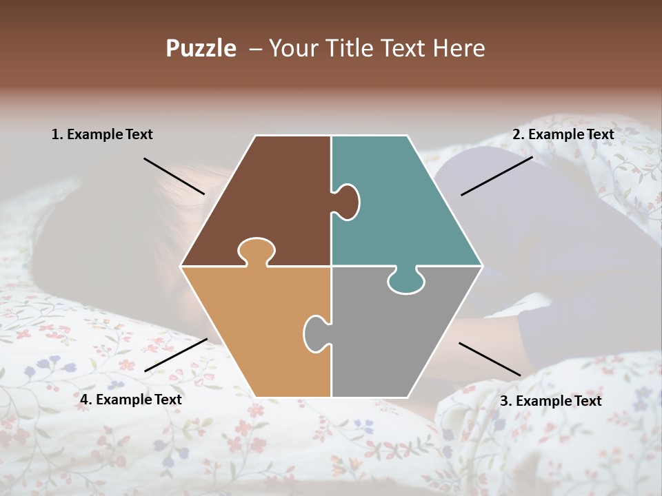 A Young Boy Sleeping On A Bed With A Pillow PowerPoint Template