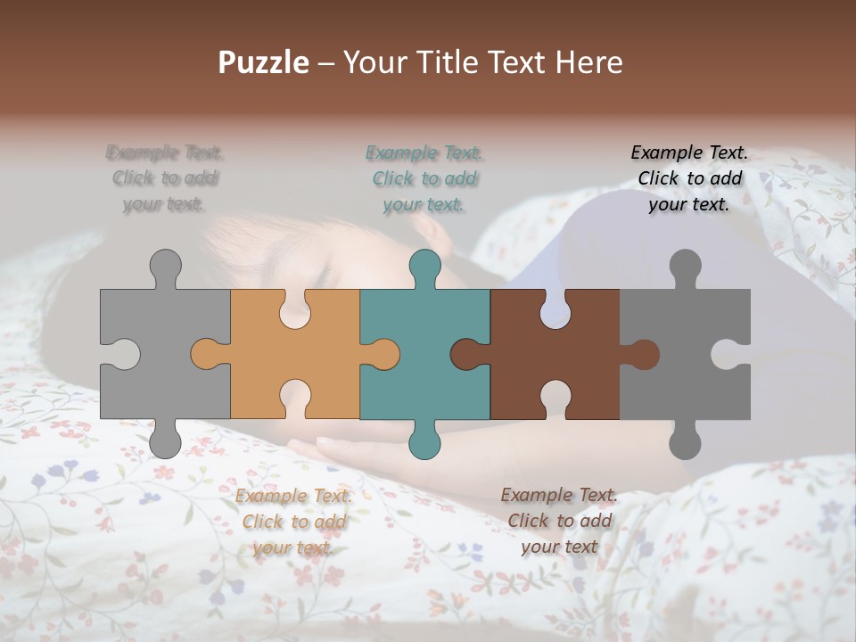 A Young Boy Sleeping On A Bed With A Pillow PowerPoint Template