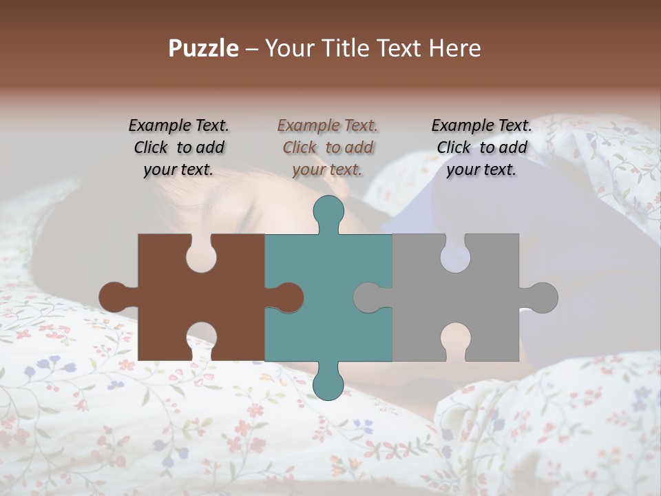 A Young Boy Sleeping On A Bed With A Pillow PowerPoint Template