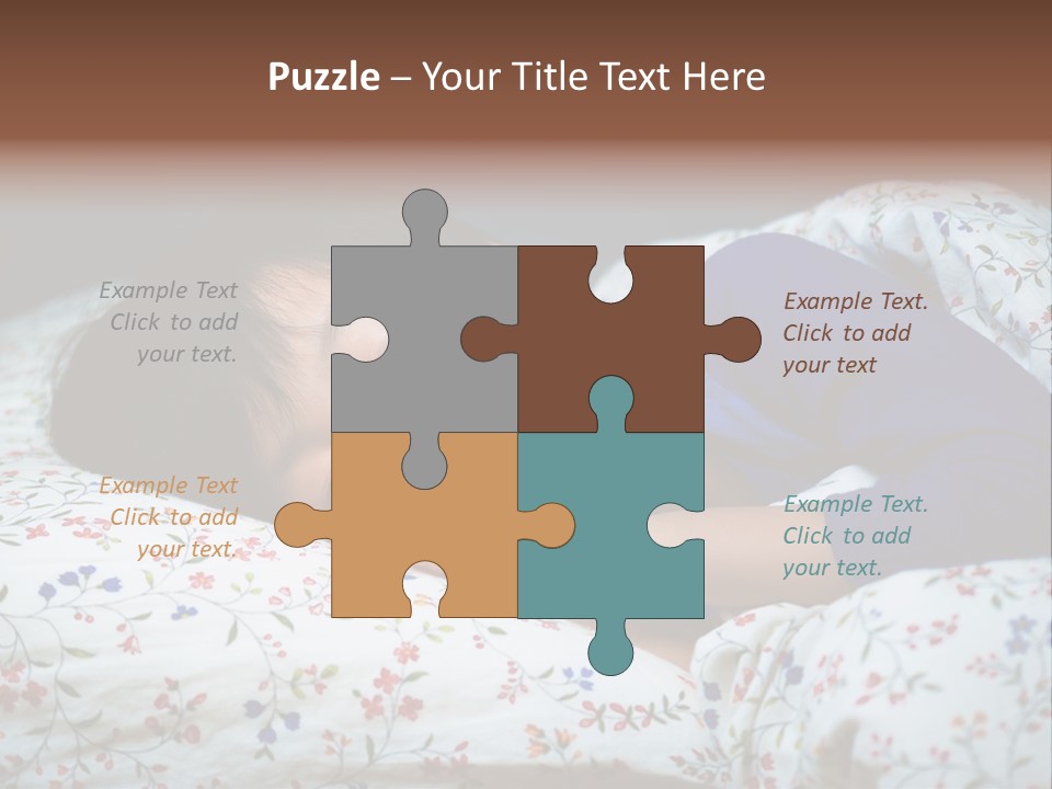 A Young Boy Sleeping On A Bed With A Pillow PowerPoint Template