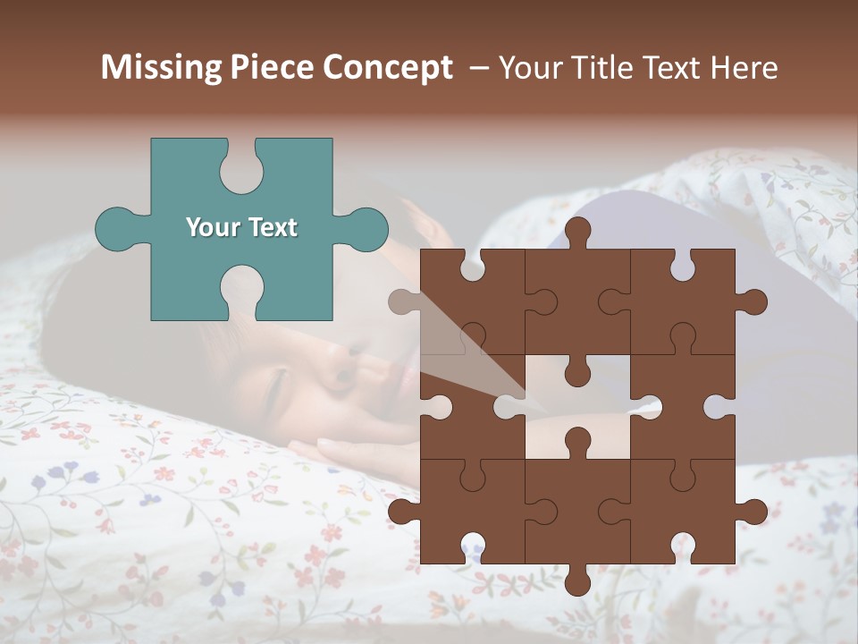 A Young Boy Sleeping On A Bed With A Pillow PowerPoint Template