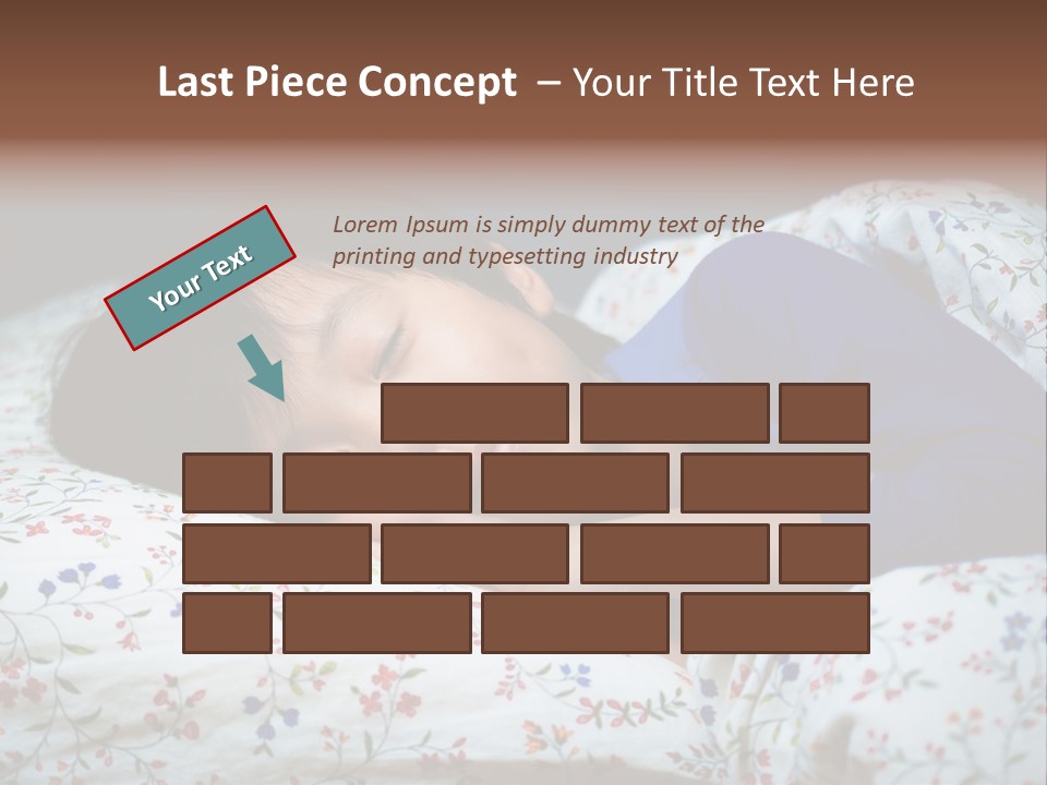 A Young Boy Sleeping On A Bed With A Pillow PowerPoint Template