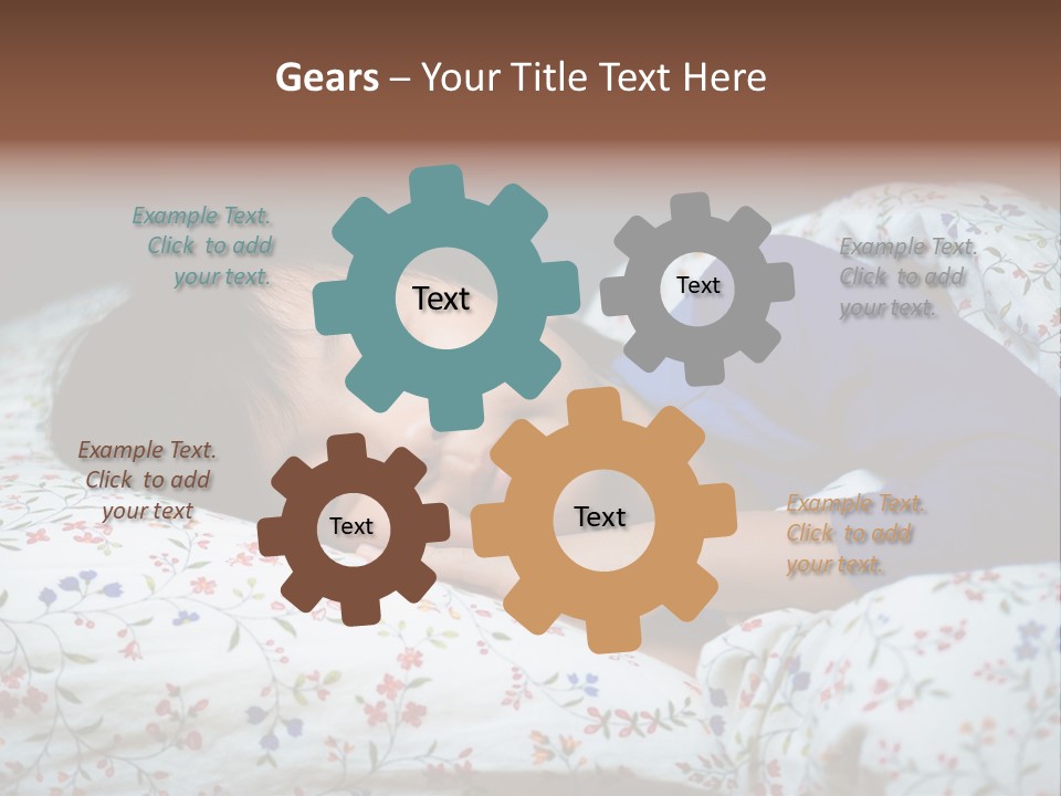 A Young Boy Sleeping On A Bed With A Pillow PowerPoint Template