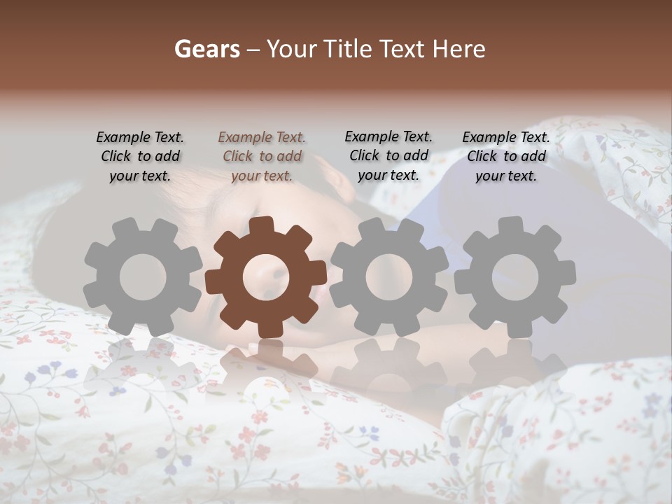 A Young Boy Sleeping On A Bed With A Pillow PowerPoint Template