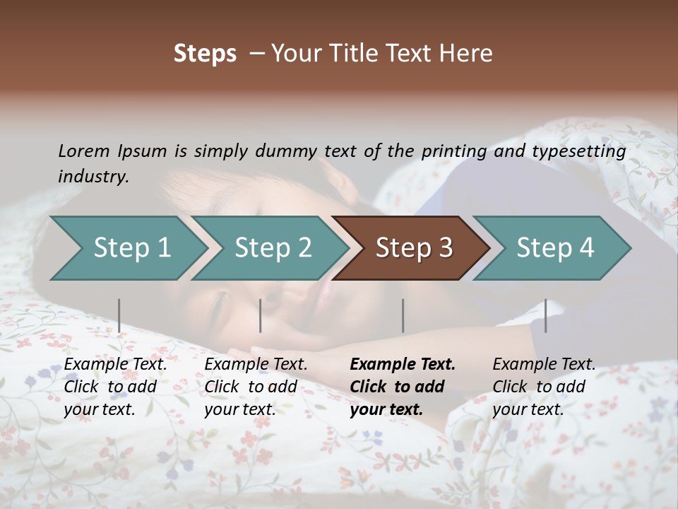 A Young Boy Sleeping On A Bed With A Pillow PowerPoint Template