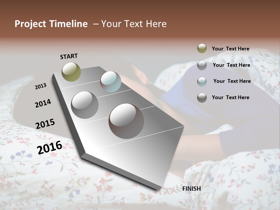 A Young Boy Sleeping On A Bed With A Pillow PowerPoint Template