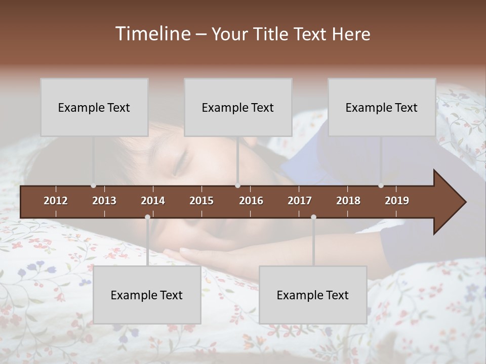 A Young Boy Sleeping On A Bed With A Pillow PowerPoint Template