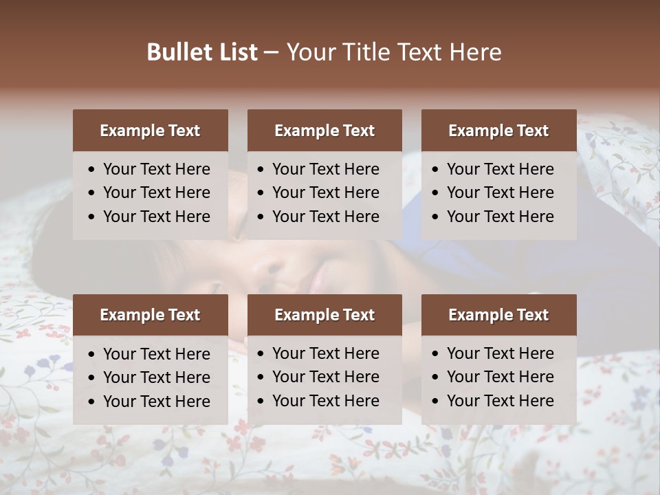 A Young Boy Sleeping On A Bed With A Pillow PowerPoint Template