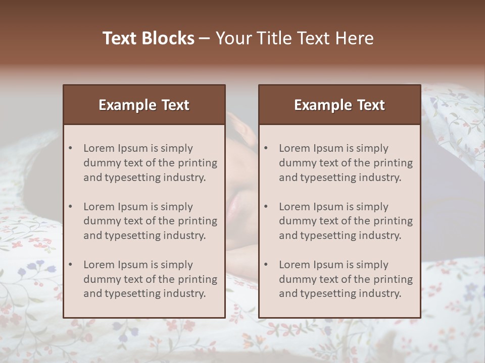 A Young Boy Sleeping On A Bed With A Pillow PowerPoint Template